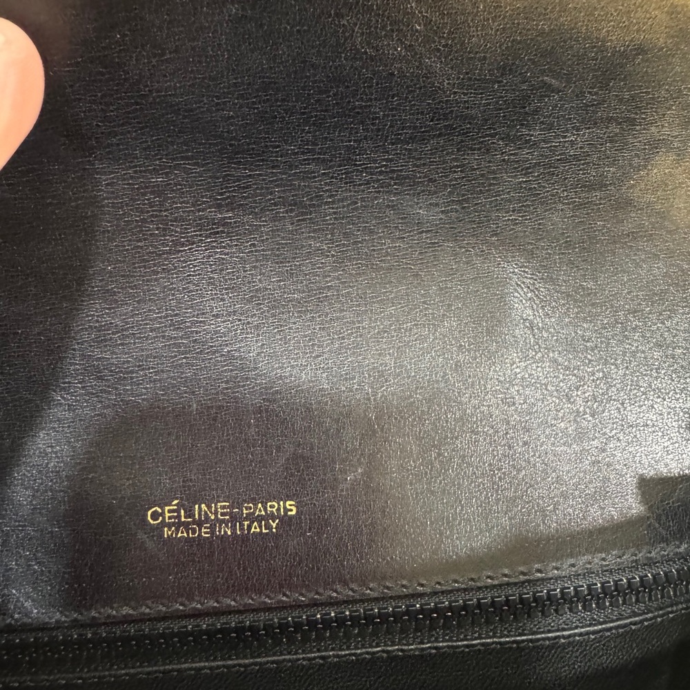 Celine Black Leather Shoulder Bag with Gold Hardware - Picture 7 of 13